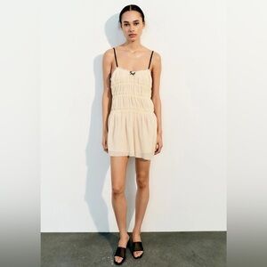 Zara Little Bow Textured Dress